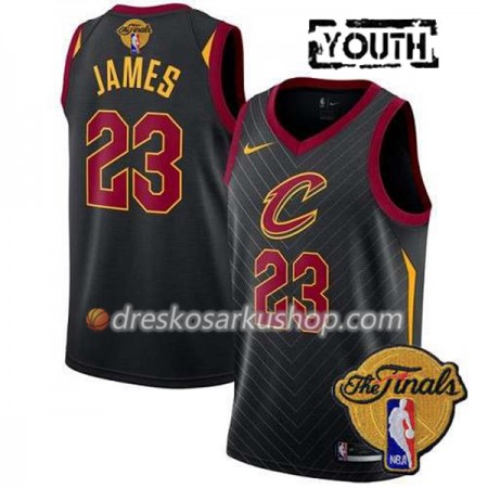 Dječji NBA Dres Cleveland Cavaliers LeBron James 23 2018 NBA Finals Patch Nike Crna Swingman
